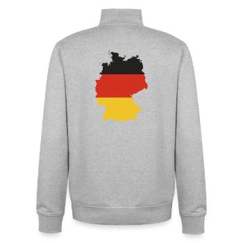 Schwarz Rot Gold Deutschland Flaggen Umriss Design - Unisex Organic Zip Sweatshirt von Stanley/Stella - Grau meliert - Hinten - AI Model Male 185 light (185cm)