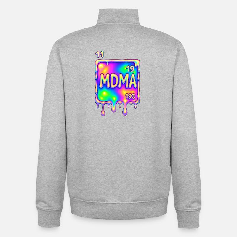 Conception de la MDMA - Sweat zippé unisexe en coton bio Stanley/Stella - gris chiné