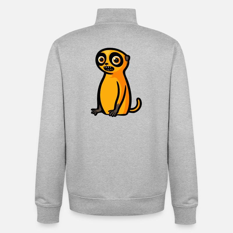 Erdmännchen Halloween Comic Lustig - Unisex Organic Zip Sweatshirt von Stanley/Stella - Grau meliert