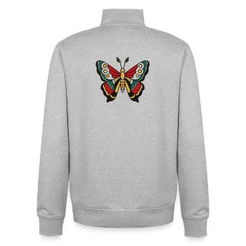 Butterfly Butterfly Illustration Colorful Modern - Unisex Organic Zip Sweatshirt by Stanley/Stella - heather grey - Back - AI Model Male 185 light (185cm)