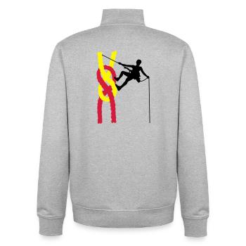 climbing - Unisex Organic Zip Sweatshirt by Stanley/Stella - heather grey - Back - AI Model Male 185 light (185cm)