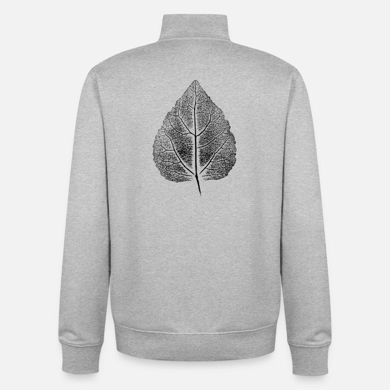 Blatt Linde ANALOG Kunstdruck - Unisex Organic Zip Sweatshirt von Stanley/Stella - Grau meliert
