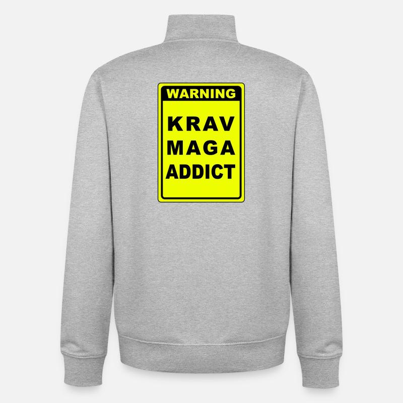 Warnung Krav Maga Süchtiger - Unisex Organic Zip Sweatshirt von Stanley/Stella - Grau meliert