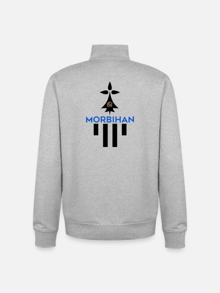 Morbihan 56 logo - Unisex Organic Zip Sweatshirt by Stanley/Stella - heather grey