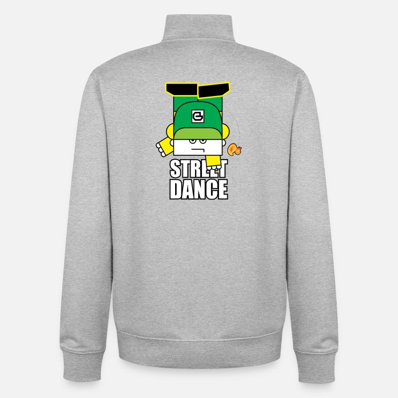 Bot de danse de la rue verte - Sweat zippé unisexe en coton bio Stanley/Stella - gris chiné