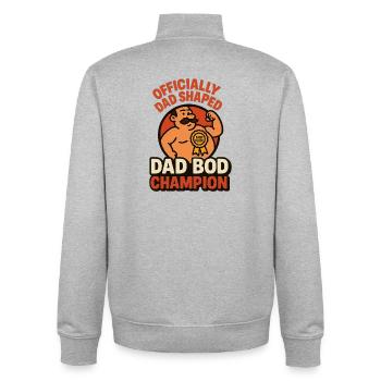 Officially Dad Shaped Dad Bod Champion Funny Sh - Unisex Organic Zip Sweatshirt by Stanley/Stella - heather grey - Back - AI Model Male 185 light (185cm)