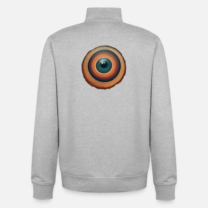 Das Auge eines Baumes - Unisex Organic Zip Sweatshirt von Stanley/Stella - Grau meliert