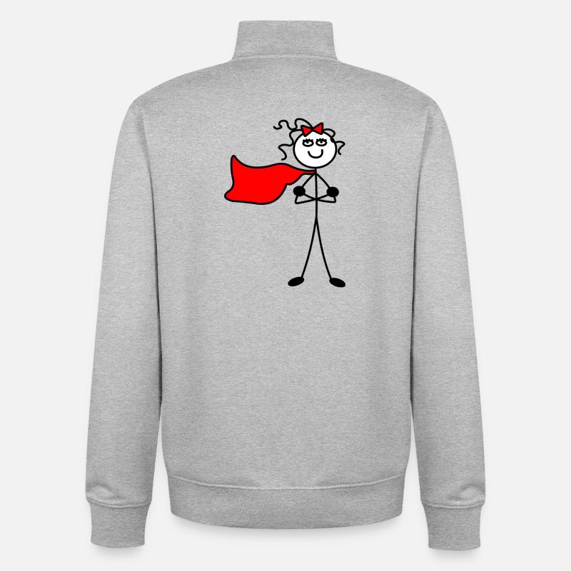 Superwoman oder mit verschränkten Armen - Unisex Organic Zip Sweatshirt von Stanley/Stella - Grau meliert