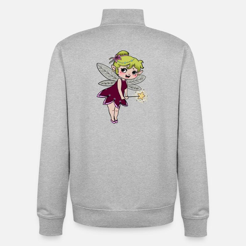 ... Faire un vœu - Sweat zippé unisexe en coton bio Stanley/Stella - gris chiné