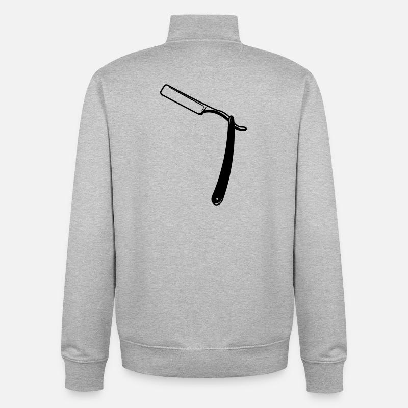 Rasiermesseroffenes transparentes Schattenbild - Unisex Organic Zip Sweatshirt von Stanley/Stella - Grau meliert