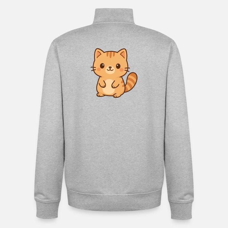 Illustration de chatons mignons - Sweat zippé unisexe en coton bio Stanley/Stella - gris chiné
