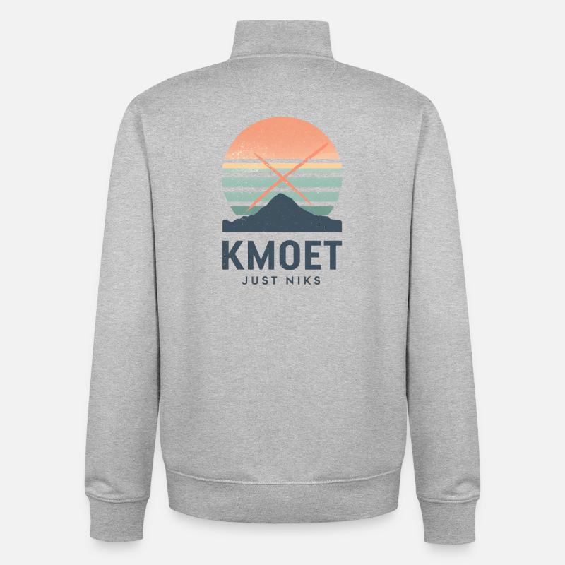 Kmoet just nothing, Antwerp dialect Shirts - Unisex Organic Zip Sweatshirt by Stanley/Stella - heather grey
