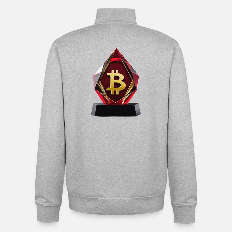 Bitcoin Gem Award – Élégance et investissement - Sweat zippé unisexe en coton bio Stanley/Stella - gris chiné