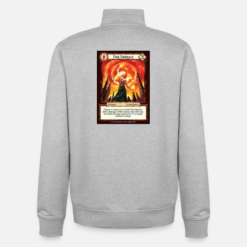 Étreinte de Feu - Sweat zippé unisexe en coton bio Stanley/Stella - gris chiné