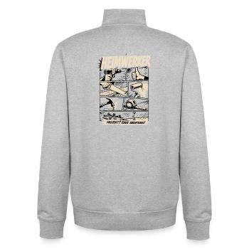 Heimwerker Projekt Eher Abenteuer - Unisex Organic Zip Sweatshirt von Stanley/Stella - Grau meliert - Hinten - AI Model Male 185 light (185cm)