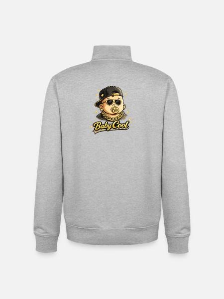 Baby Cool Bling HipHop - Unisex Organic Zip Sweatshirt by Stanley/Stella - heather grey