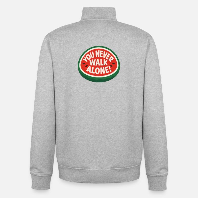 You Never Walk Alone - Watermelon - Unisex Organic Zip Sweatshirt von Stanley/Stella - Grau meliert