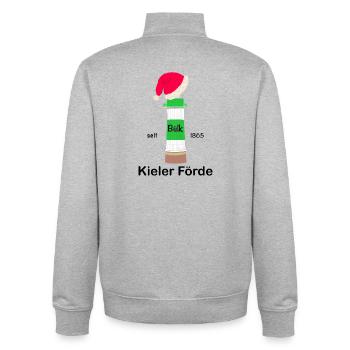 Weihnachten, Ostsee, Kieler Förde, Leuchtturm Bülk - Unisex Organic Zip Sweatshirt von Stanley/Stella - Grau meliert - Hinten - AI Model Male 185 light (185cm)
