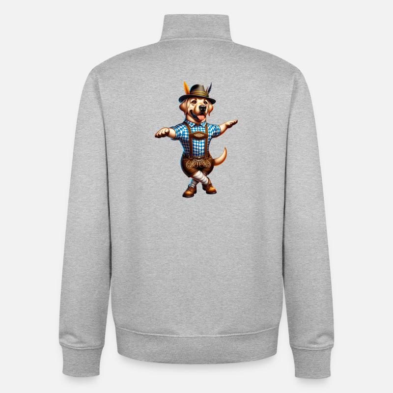 Labrador Retriever Hund Bayern - Unisex Organic Zip Sweatshirt von Stanley/Stella - Grau meliert