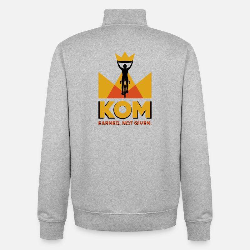Radfahrer KOM Krone Logo Geschenk - Unisex Organic Zip Sweatshirt von Stanley/Stella - Grau meliert