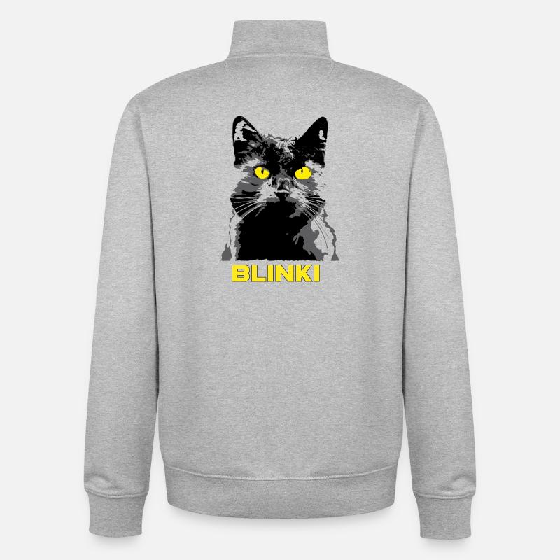 Mon chat préféré - Blinki - Sweat zippé unisexe en coton bio Stanley/Stella - gris chiné