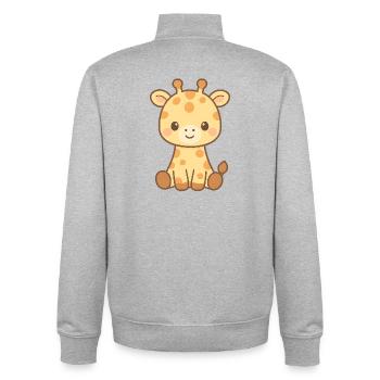 Charming giraffe design for children's clothing - Unisex Organic Zip Sweatshirt by Stanley/Stella - heather grey - Back - AI Model Male 185 light (185cm)