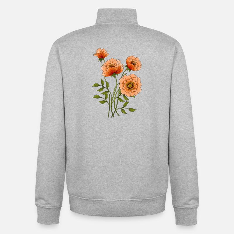 Blumen - Unisex Organic Zip Sweatshirt von Stanley/Stella - Grau meliert