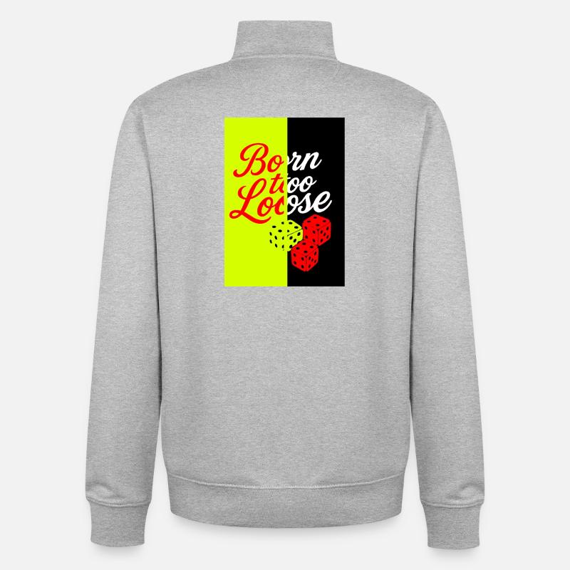 Conception de dés et de citations - Sweat zippé unisexe en coton bio Stanley/Stella - gris chiné