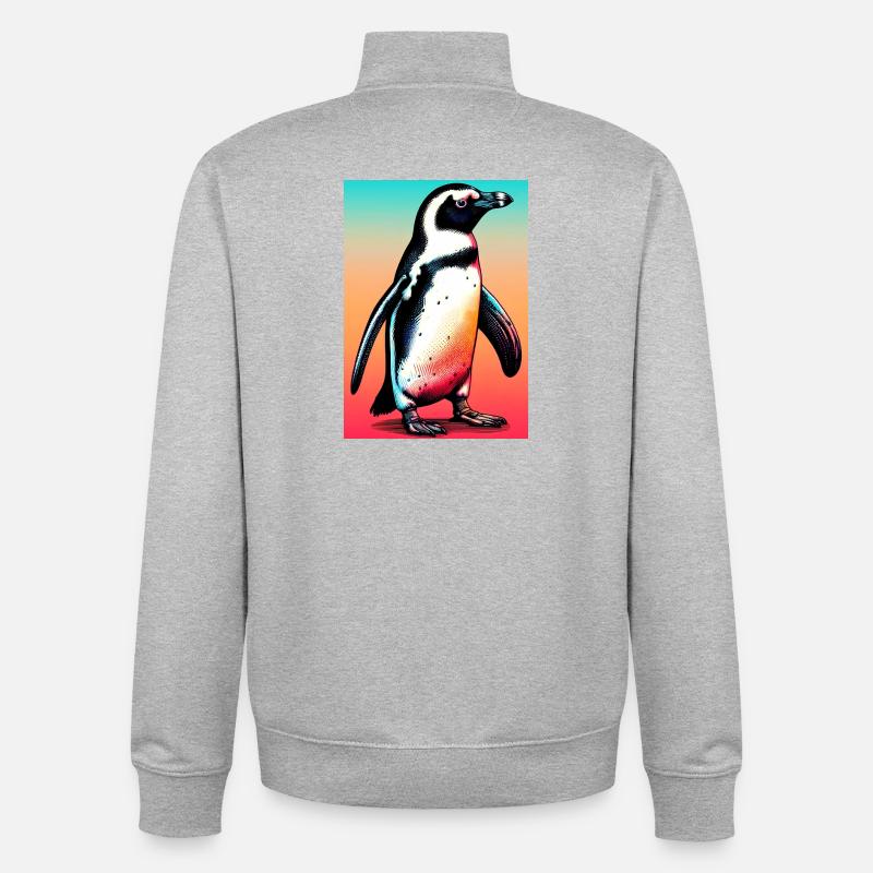 Pinguin - Unisex Organic Zip Sweatshirt von Stanley/Stella - Grau meliert