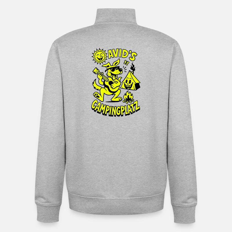 Davids Campingplatz - Unisex Organic Zip Sweatshirt von Stanley/Stella - Grau meliert