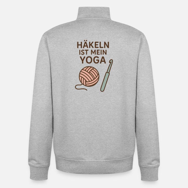 Häkel-Flow statt Yoga-Flow - Unisex Organic Zip Sweatshirt von Stanley/Stella - Grau meliert