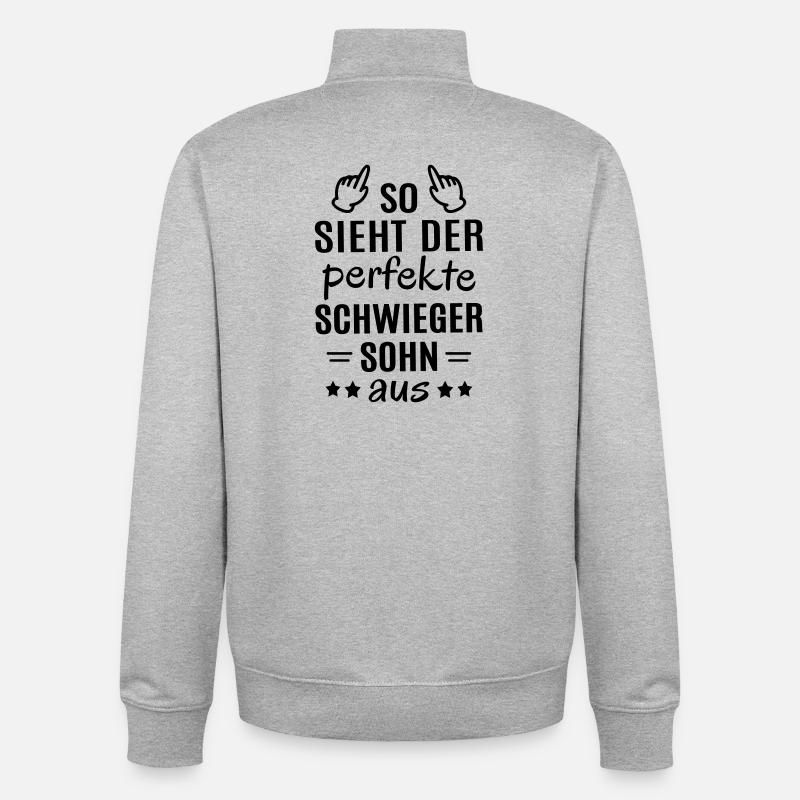 Meilleur cadeau de gendre drôle - Sweat zippé unisexe en coton bio Stanley/Stella - gris chiné