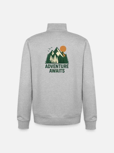 Abenteuerwald Berglandschaft - Unisex Organic Zip Sweatshirt von Stanley/Stella - Grau meliert
