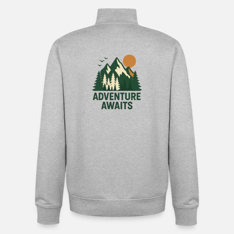 Abenteuerwald Berglandschaft - Unisex Organic Zip Sweatshirt von Stanley/Stella - Grau meliert