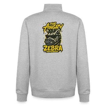Das wütende Zebra - Unisex Organic Zip Sweatshirt von Stanley/Stella - Grau meliert - Hinten - AI Model Male 185 light (185cm)