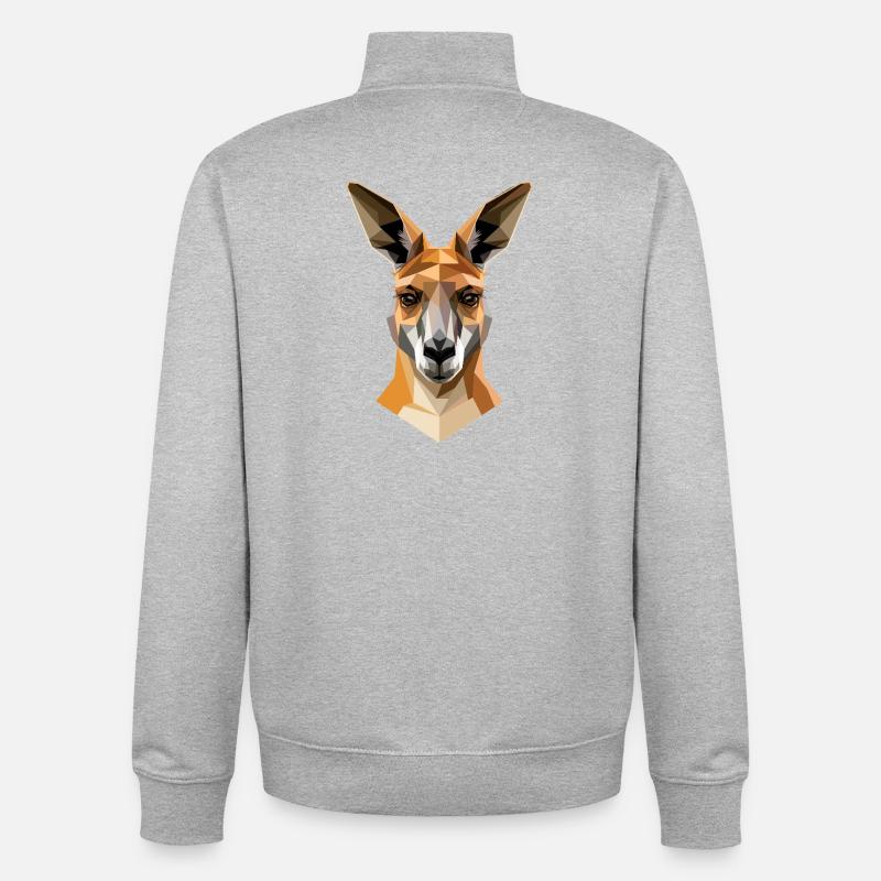 Känguru Australien Outback Wilde Süße Kängurus - Unisex Organic Zip Sweatshirt von Stanley/Stella - Grau meliert