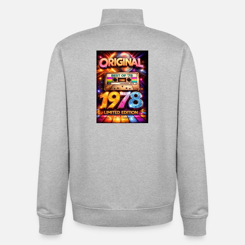 Originale Retro-Disco-Edition von 1978 - Unisex Organic Zip Sweatshirt von Stanley/Stella - Grau meliert