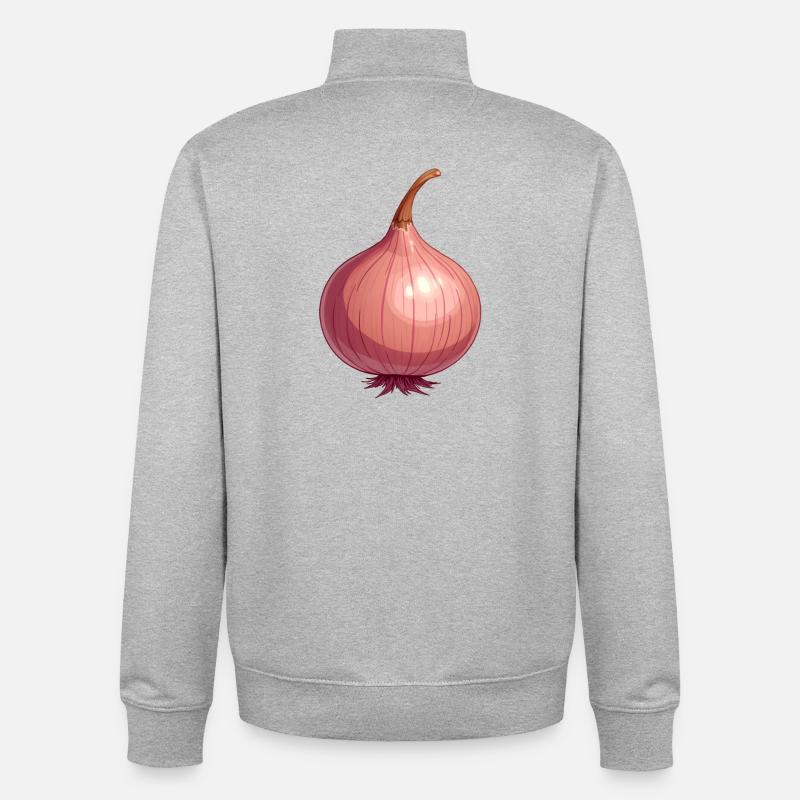 onion - Unisex Organic Zip Sweatshirt by Stanley/Stella - heather grey