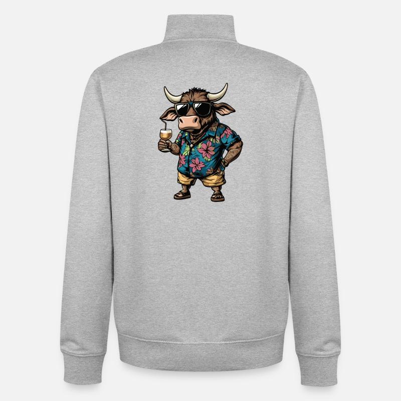 Taurus Comic Summer - Unisex Organic Zip Sweatshirt by Stanley/Stella - heather grey