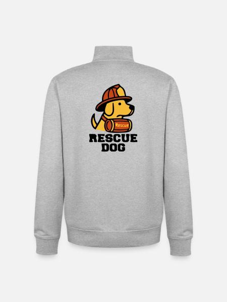 Fire Dog Rescue Dog Logo - Unisex Organic Zip Sweatshirt by Stanley/Stella - heather grey