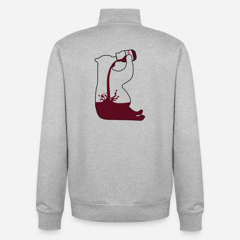 Gewichtheber Bär Schoki - Chocoholic - Unisex Organic Zip Sweatshirt von Stanley/Stella - Grau meliert