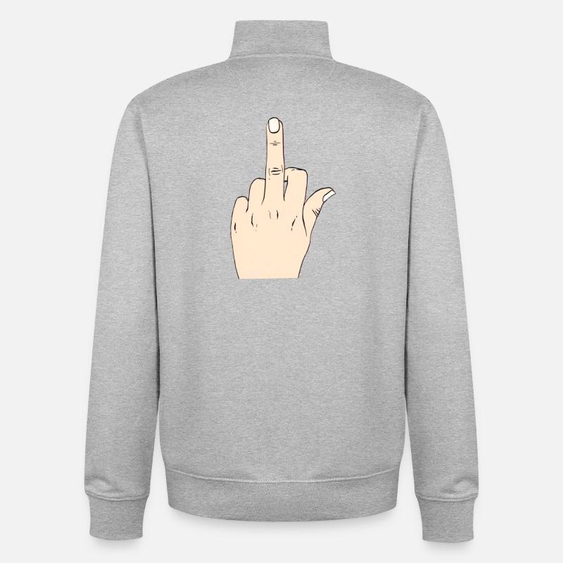 Mittelfinger Modus - Unisex Organic Zip Sweatshirt von Stanley/Stella - Grau meliert