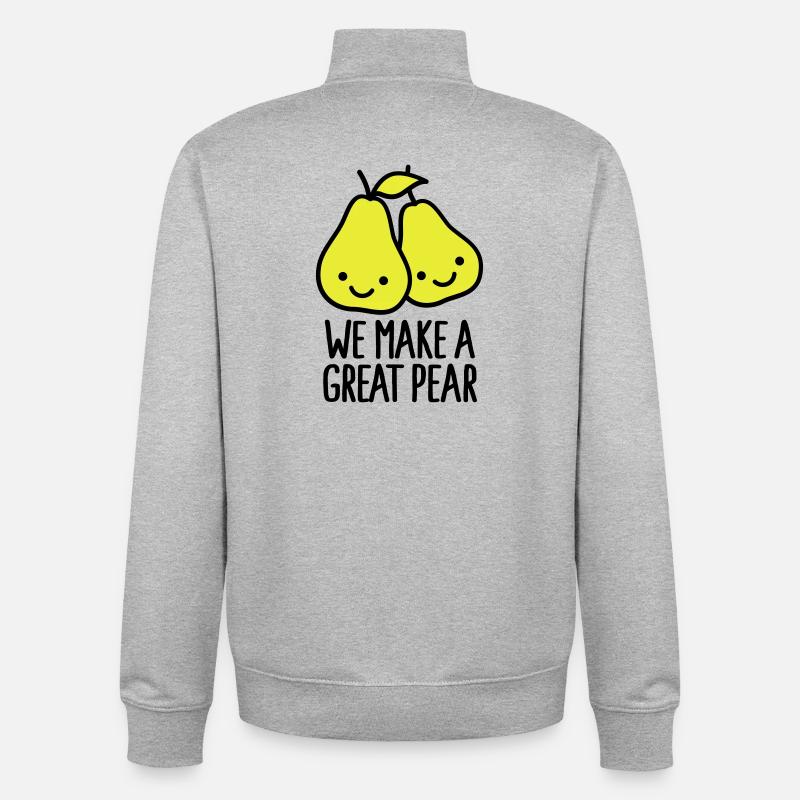 We make a great pear - Unisex Organic Zip Sweatshirt by Stanley/Stella - heather grey