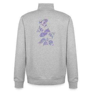 Dreiecke Blumen - Unisex Organic Zip Sweatshirt von Stanley/Stella - Grau meliert - Hinten - AI Model Male 185 light (185cm)