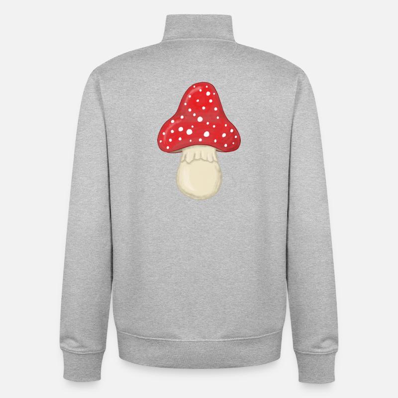 Champignon à mouches - Sweat zippé unisexe en coton bio Stanley/Stella - gris chiné