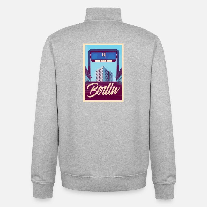 Berlin U-Bahn - Unisex Organic Zip Sweatshirt von Stanley/Stella - Grau meliert