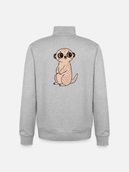 Suricate - Sweat zippé unisexe en coton bio Stanley/Stella - gris chiné