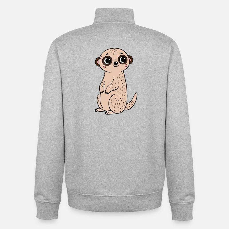 Erdmännchen - Unisex Organic Zip Sweatshirt von Stanley/Stella - Grau meliert
