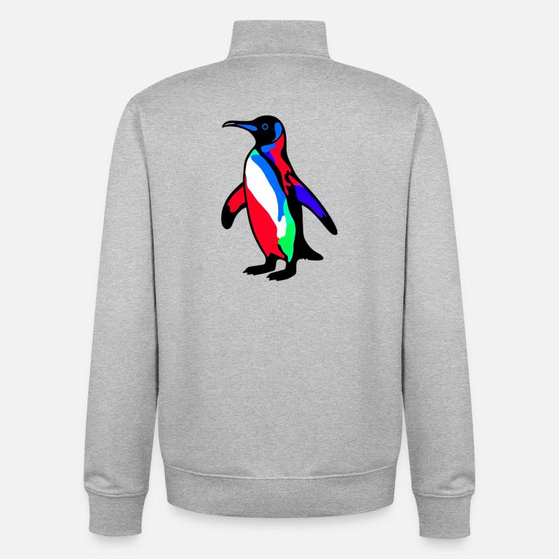 Pingouin - Sweat zippé unisexe en coton bio Stanley/Stella - gris chiné