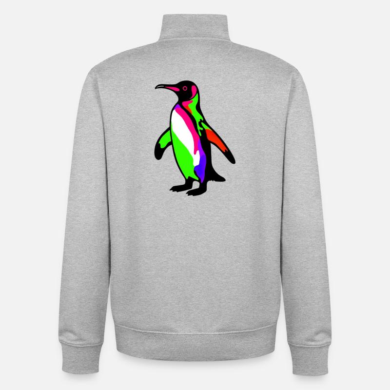 Pinguin - Unisex Organic Zip Sweatshirt von Stanley/Stella - Grau meliert